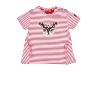 T-Shirt halbarm geringelt ´Spatzl´ stripe rose/white