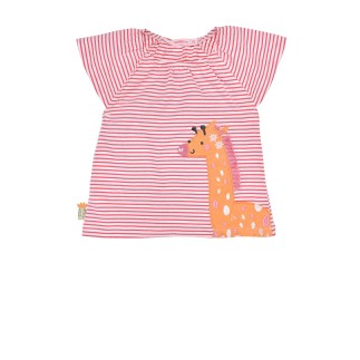 T-Shirt halbarm geringelt ´Giraffe stripe pink/white