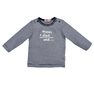 T-Shirt langarm geringelt ´mom and dad´ stripe navy/offwhite