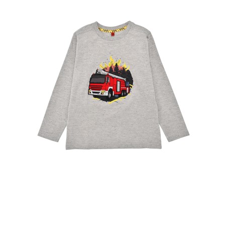 T-Shirt langarm ´Feuerwehr´ grey-melange