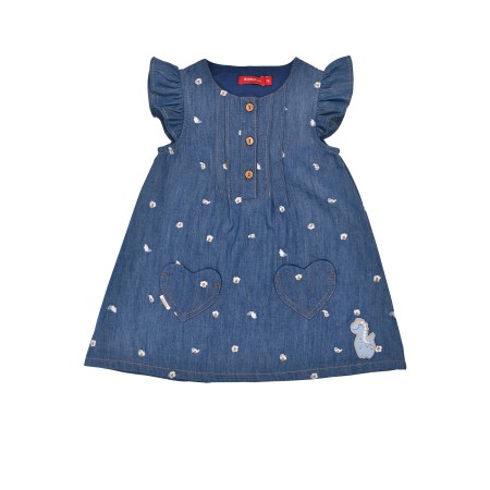 Webkleid in Jeansoptik ´Dino´ blue denim