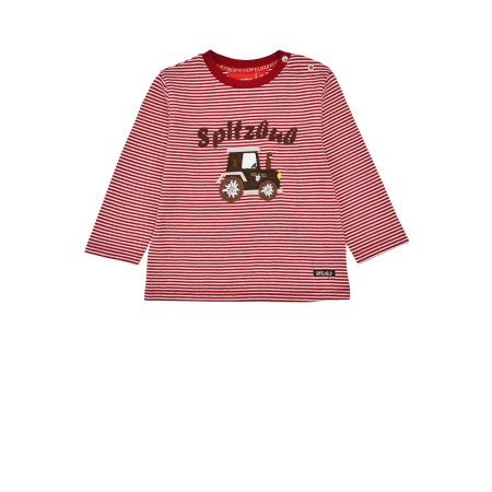 T-Shirt langarm geringelt ´Spitzbub´ stripe red/offwhite