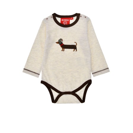 Body langarm geringelt ´Waldi´ stripe beige/offwhite