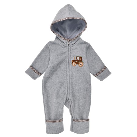 Fleeceoverall ´Traktor´ grey-melange