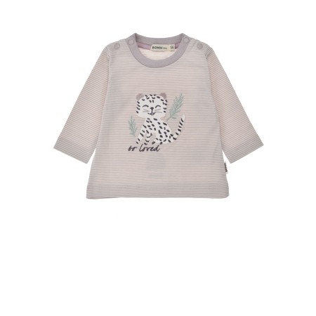 T-Shirt langarm geringelt ´Tiger´ stripe taupe/vanilla