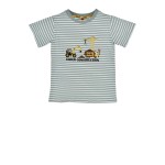 T-Shirt halbarm geringelt ´Baustelle´ stripe salbei/white