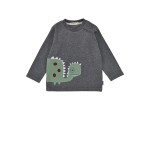 T-Shirt langarm ´Dino´ anthra-melange