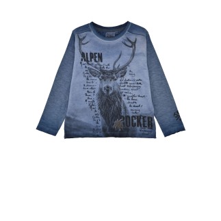T-Shirt langarm ´Hirsch´ denim