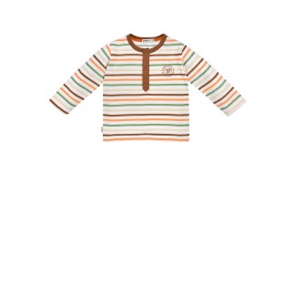 T-Shirt langarm geringelt stripe terra/offwhite