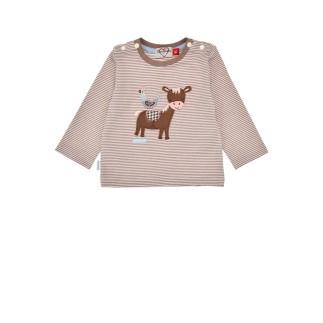 T-Shirt langarm geringelt ´Eselchen´ stripe caramel/white