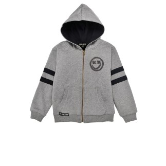 Kapuzenjacke gefüttert ´Smile´ grey-melange