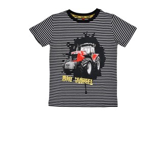 T-Shirt halbarm geringelt ´Big Wheel´ stripe black/white