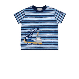 T-Shirt halbarm geringelt ´Team Cars´ stripe blue